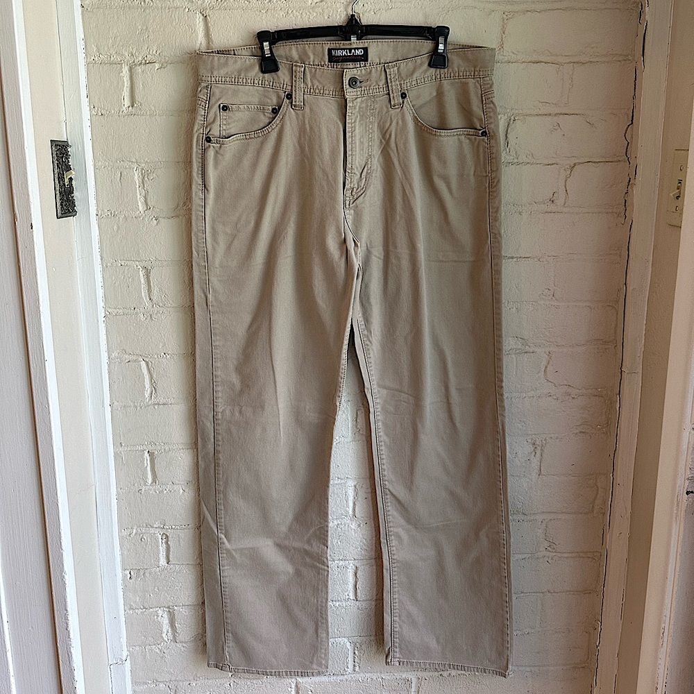 Kirkland signature tan comfy jeans size 36 waist